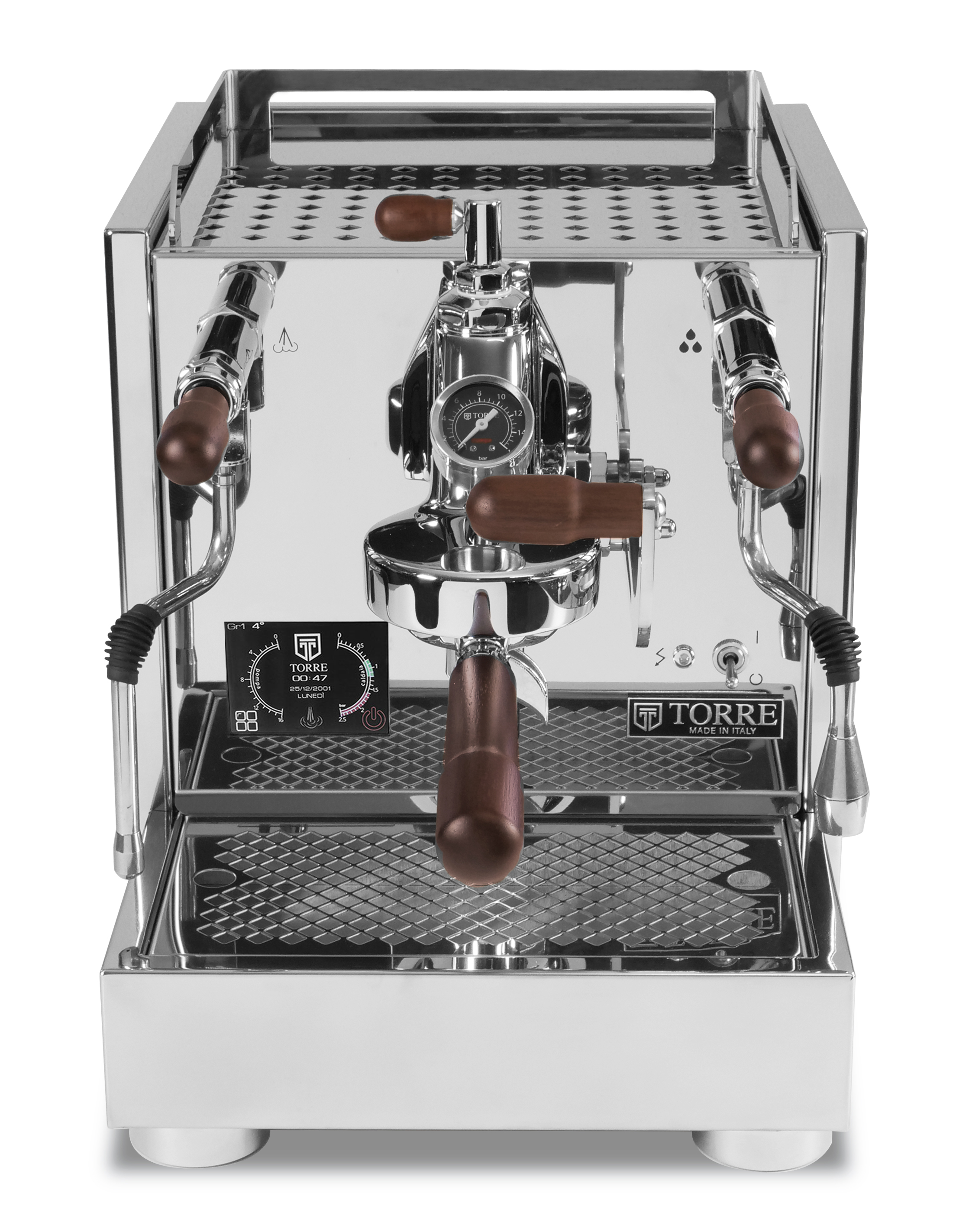 Acquista online TORRE Coffee Machine PEPPINA EVO STAINLESS STEEL WOOD